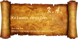 Kelemen Arszlán névjegykártya